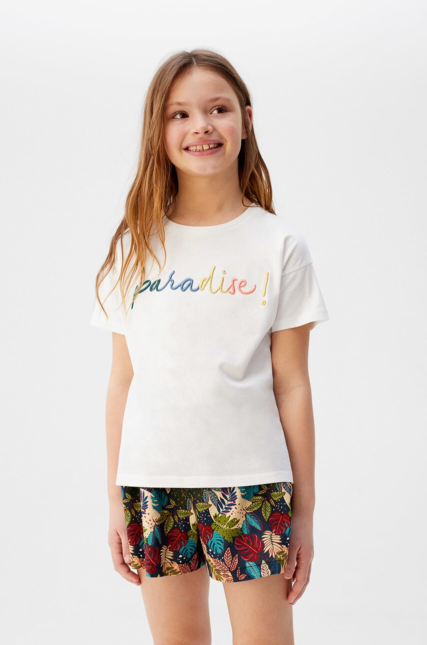 Mango Kids Детска тениска Paradise 110-164 cm - Pepit.bg