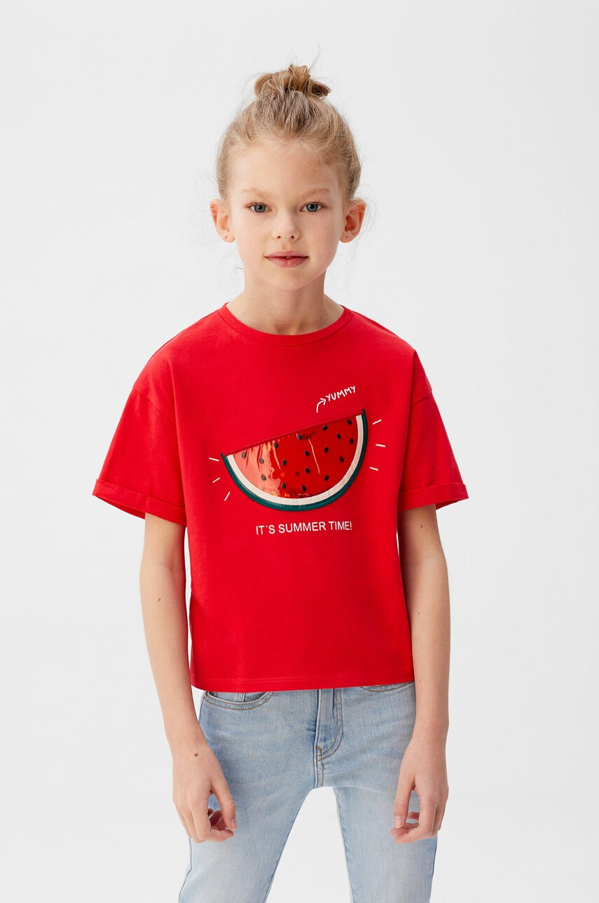 Mango Kids Детска тениска Piru 110-164 cm - Pepit.bg