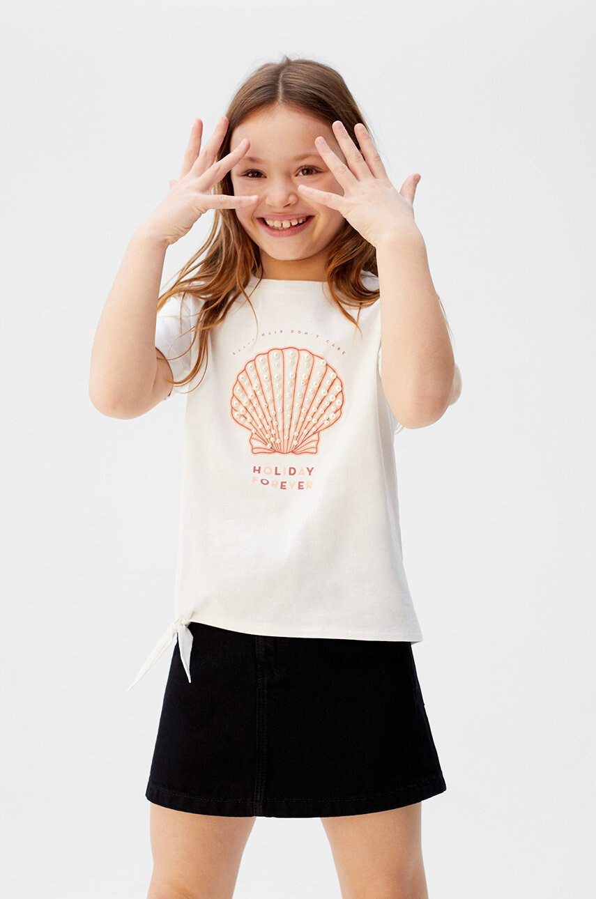 Mango Kids Детска тениска Shell 110-164 cm - Pepit.bg