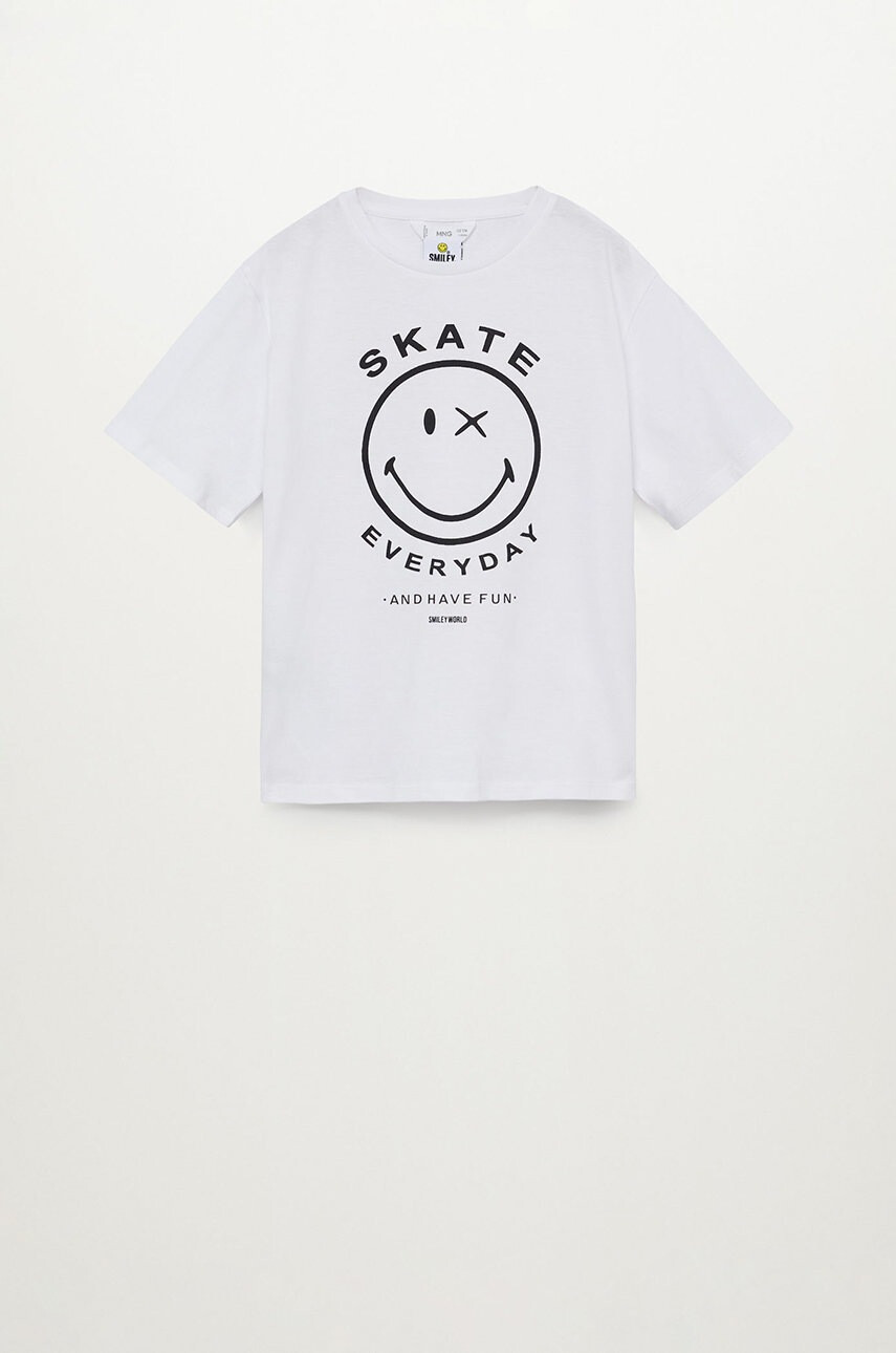 Mango Kids Детска тениска Smiley 110-164 cm - Pepit.bg
