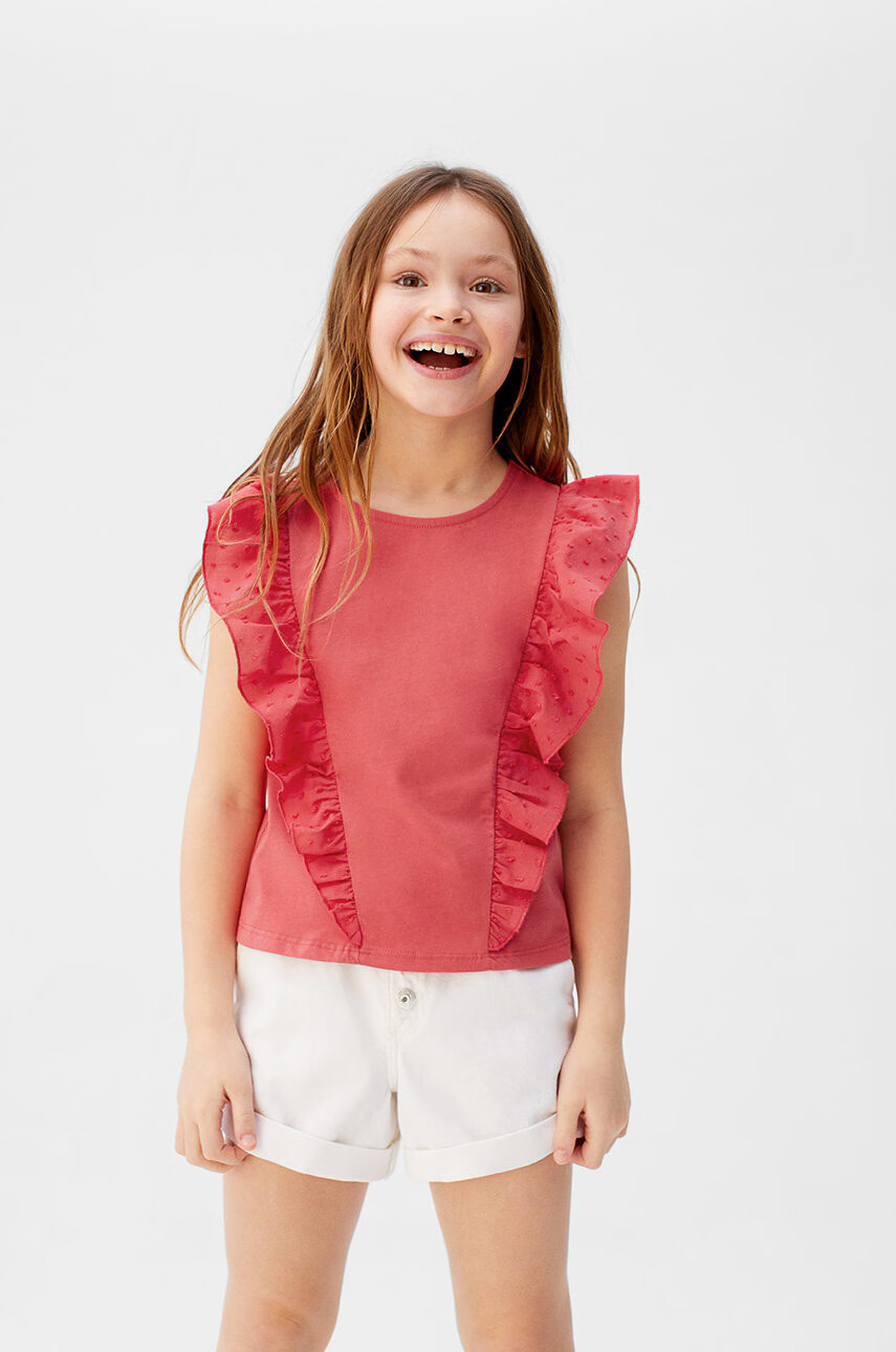 Mango Kids Детска тениска Valen 110-164 cm - Pepit.bg