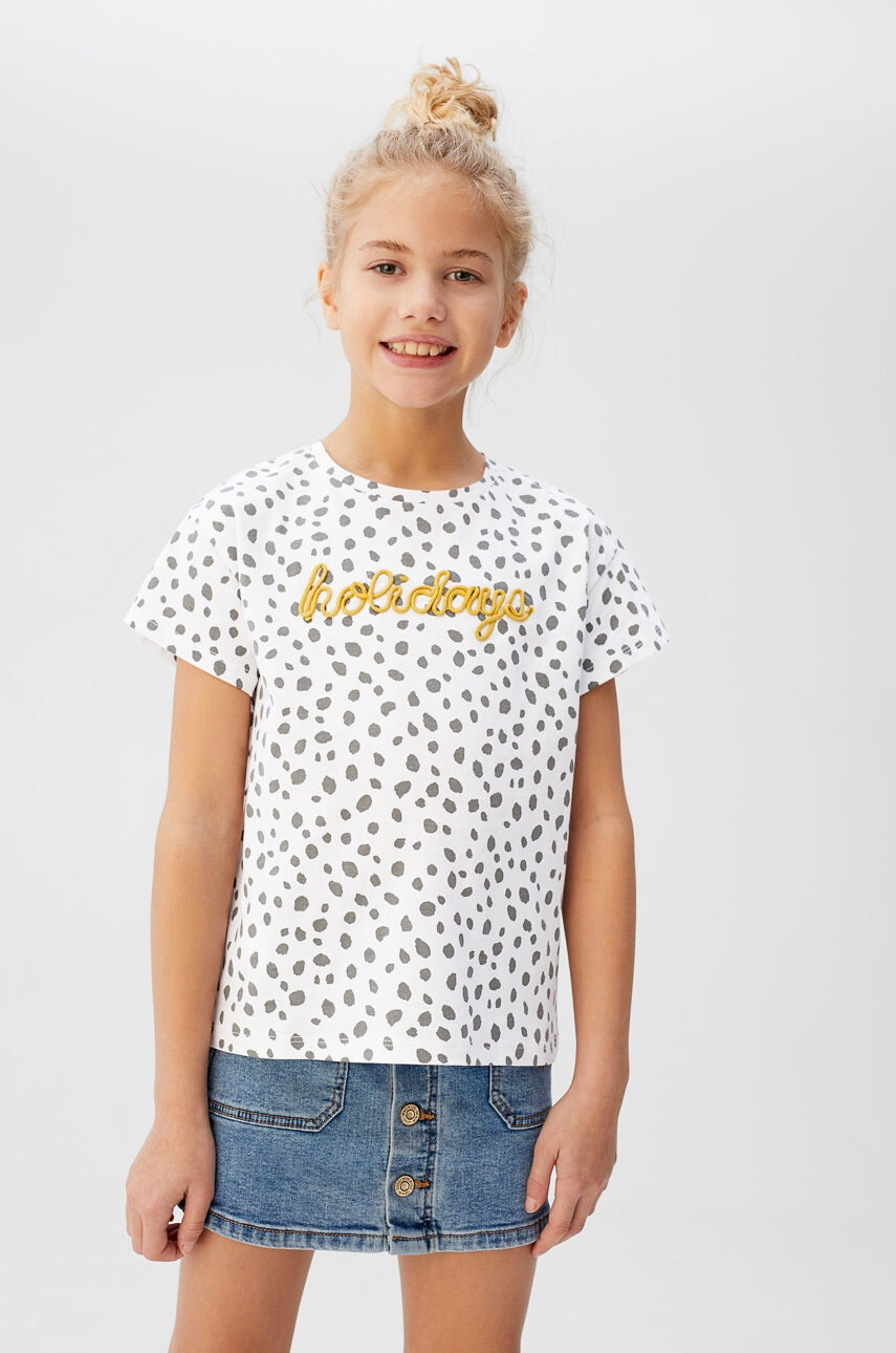 Mango Kids Детска тениска Yeah 110-164 cm - Pepit.bg