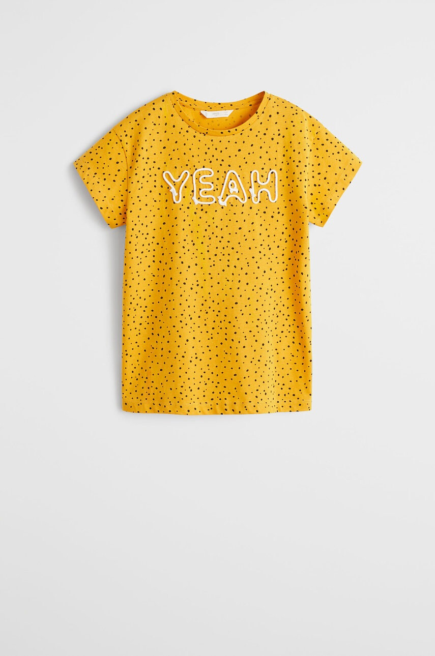 Mango Kids Детска тениска Yeah 110-164 cm - Pepit.bg