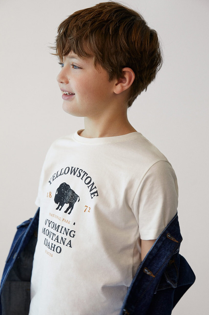 Mango Kids Детска тениска YELLOW - Pepit.bg