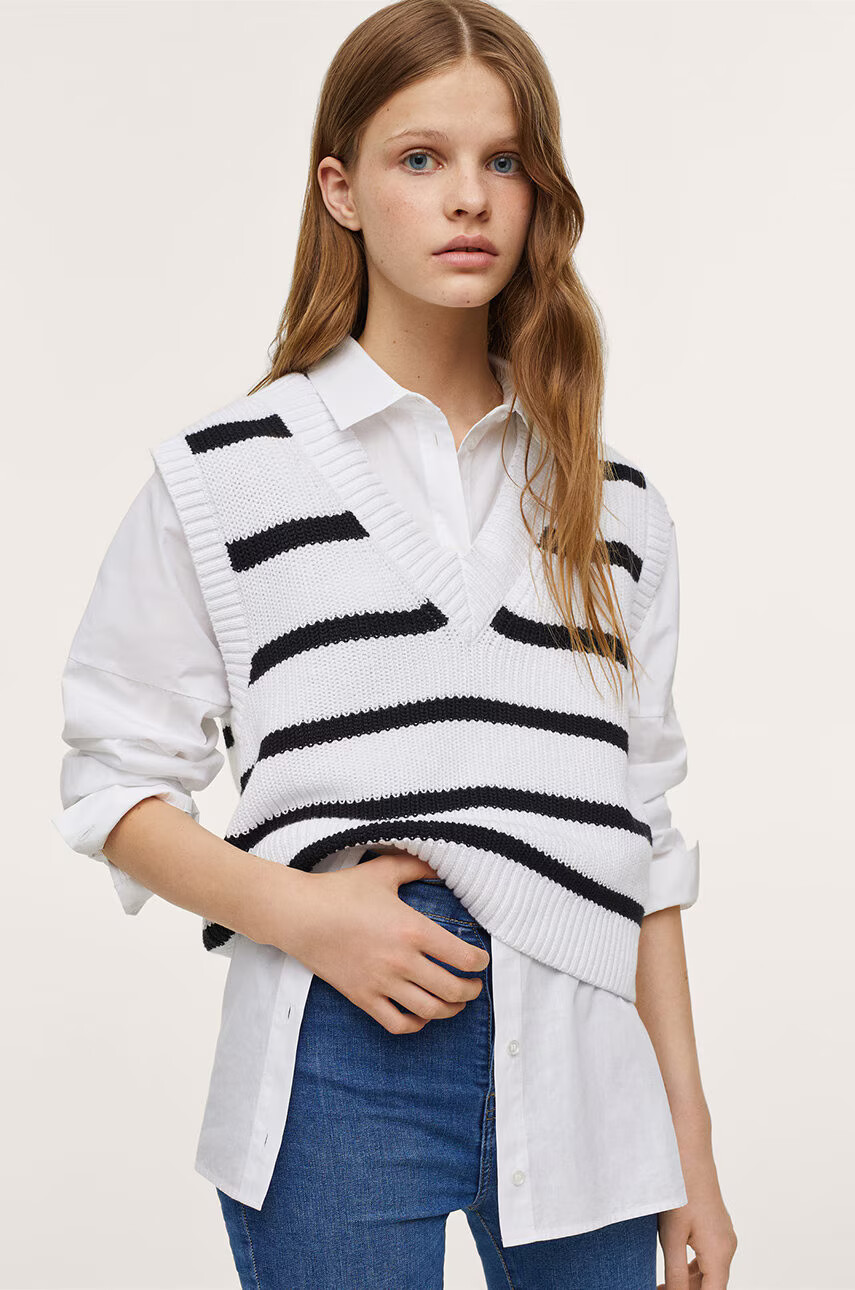 Mango Kids Детска жилетка Milan в бяло - Pepit.bg