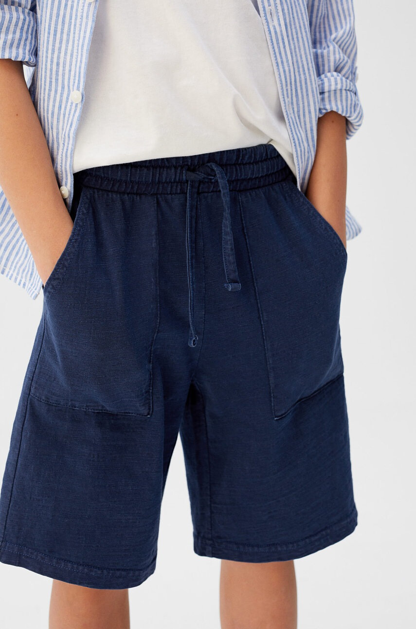 Mango Kids Детски къси панталони Slub 110-164 cm - Pepit.bg