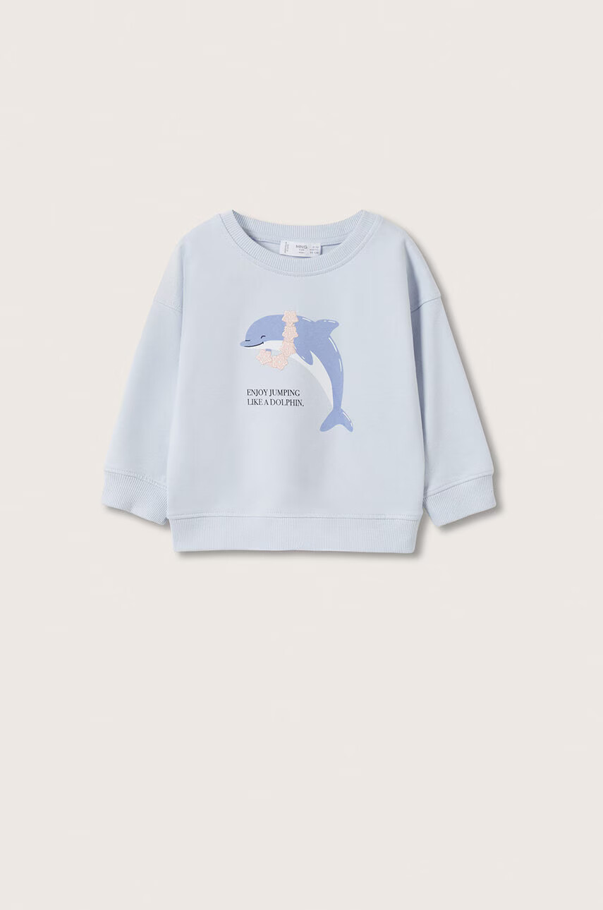 Mango Kids Детски памучен суичър Delfin - Pepit.bg