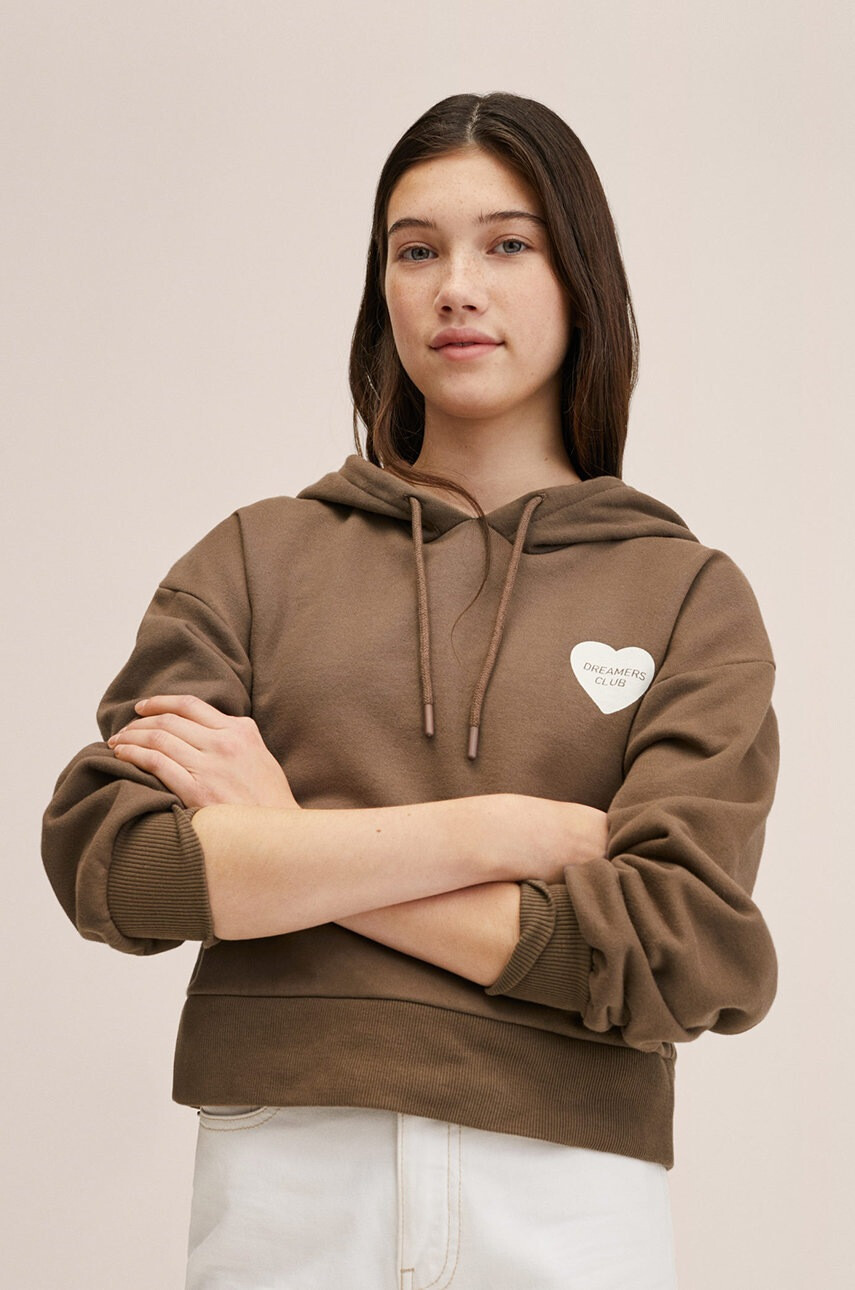 Mango Kids Детски памучен суичър Heart - Pepit.bg