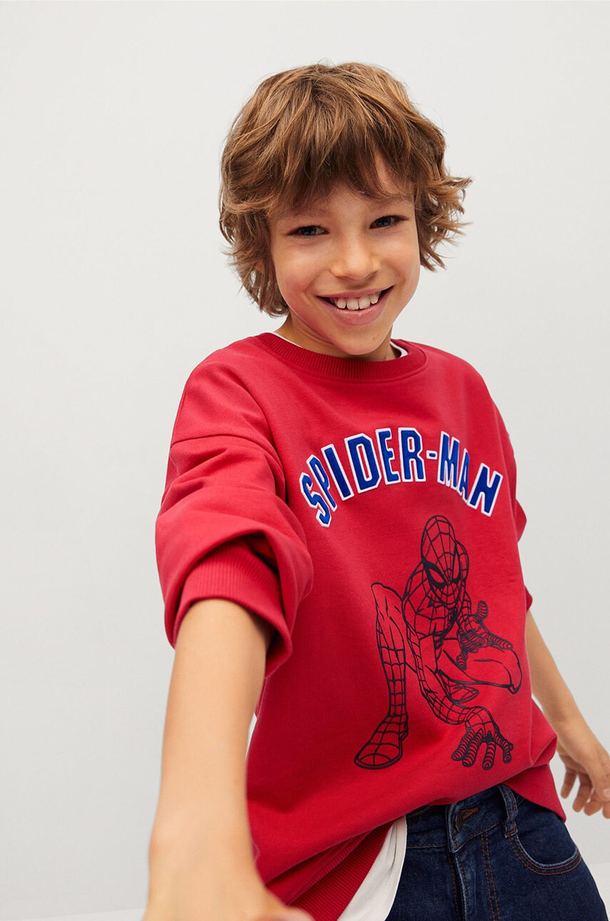 Mango Kids Детски памучен суичър Spider 116-152 cm - Pepit.bg