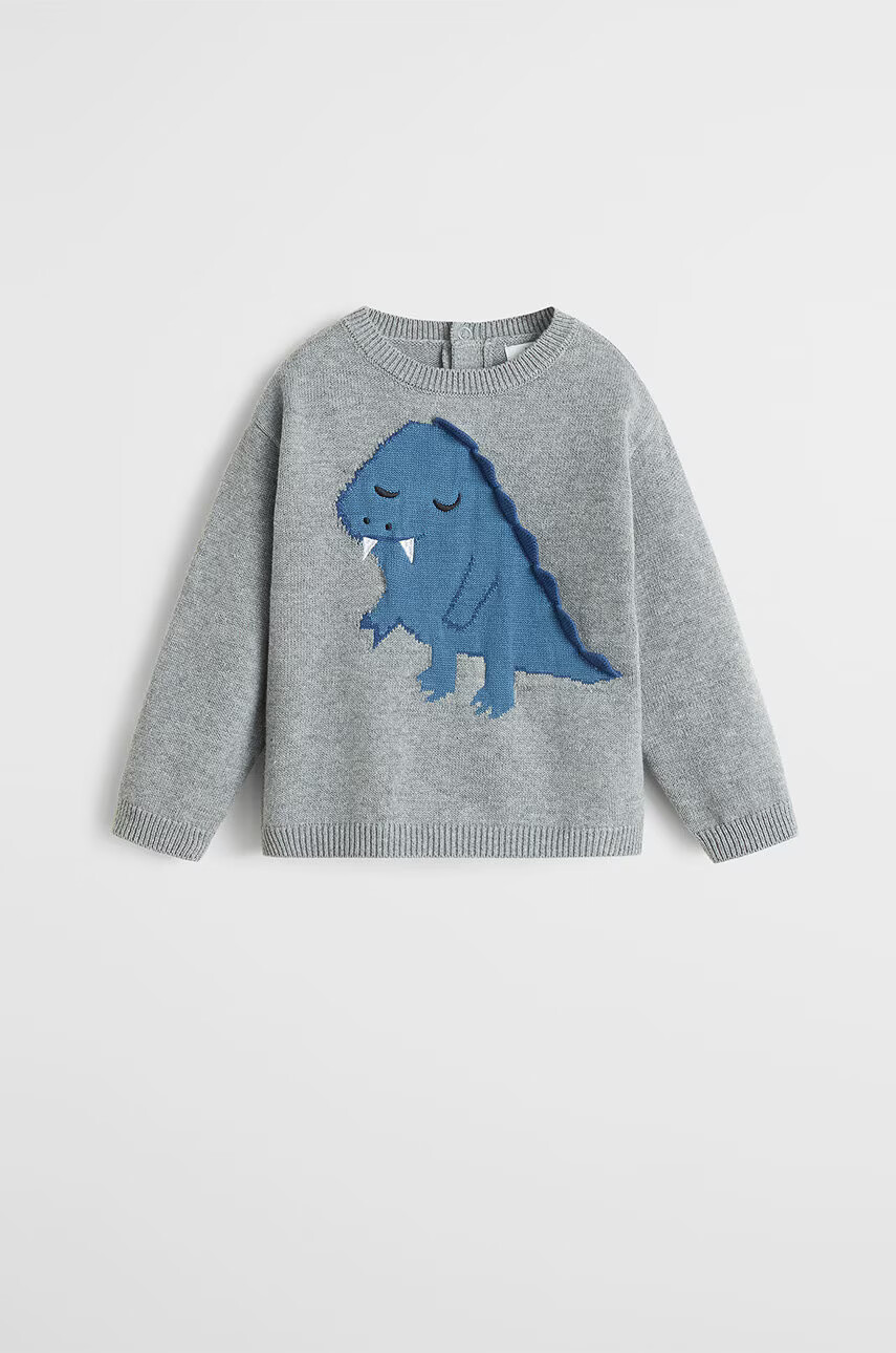 Mango Kids Детски пуловер Dino 80-104 cm - Pepit.bg