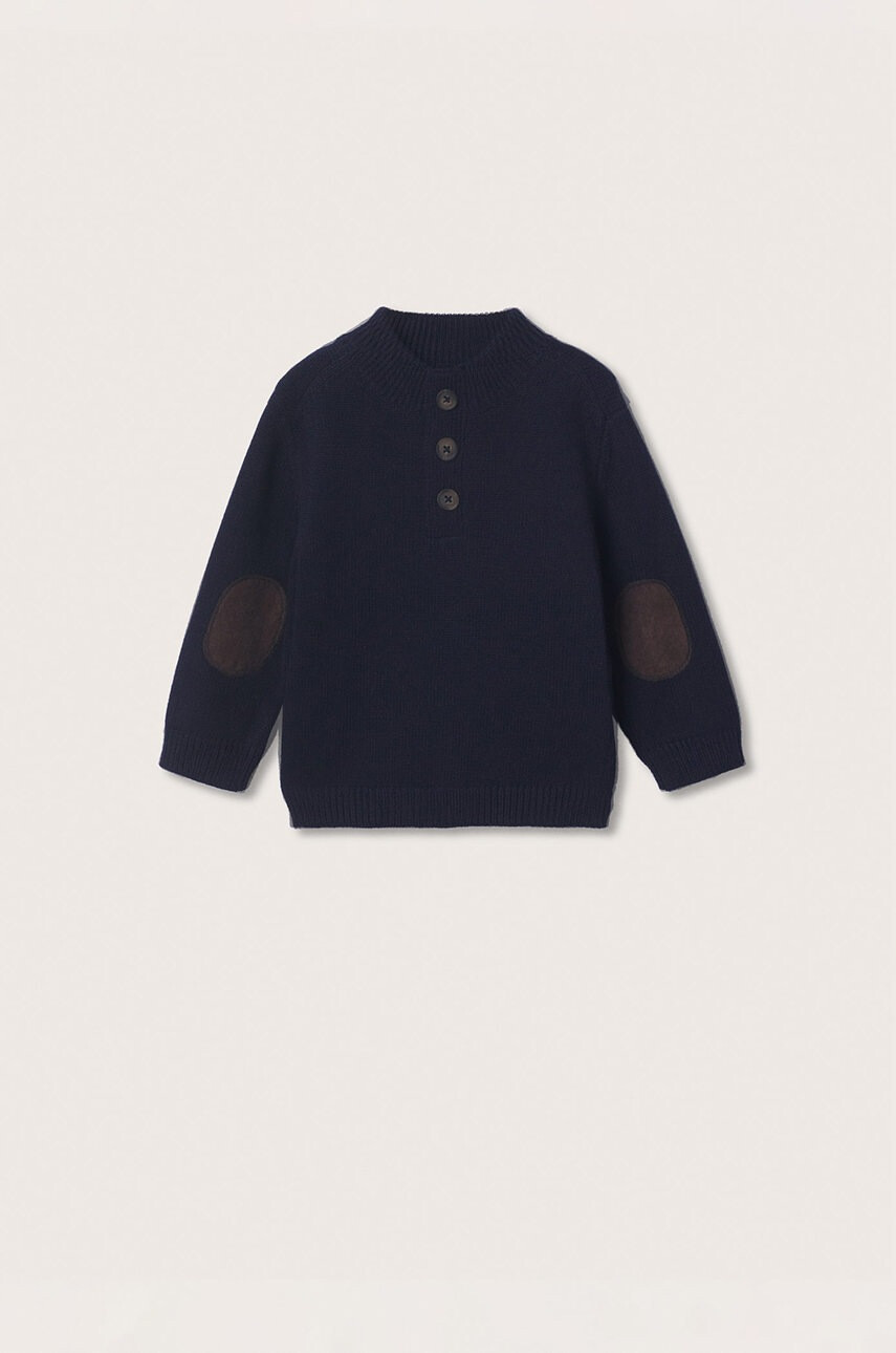 Mango Kids Детски пуловер в тъмносиньо от лека материя - Pepit.bg