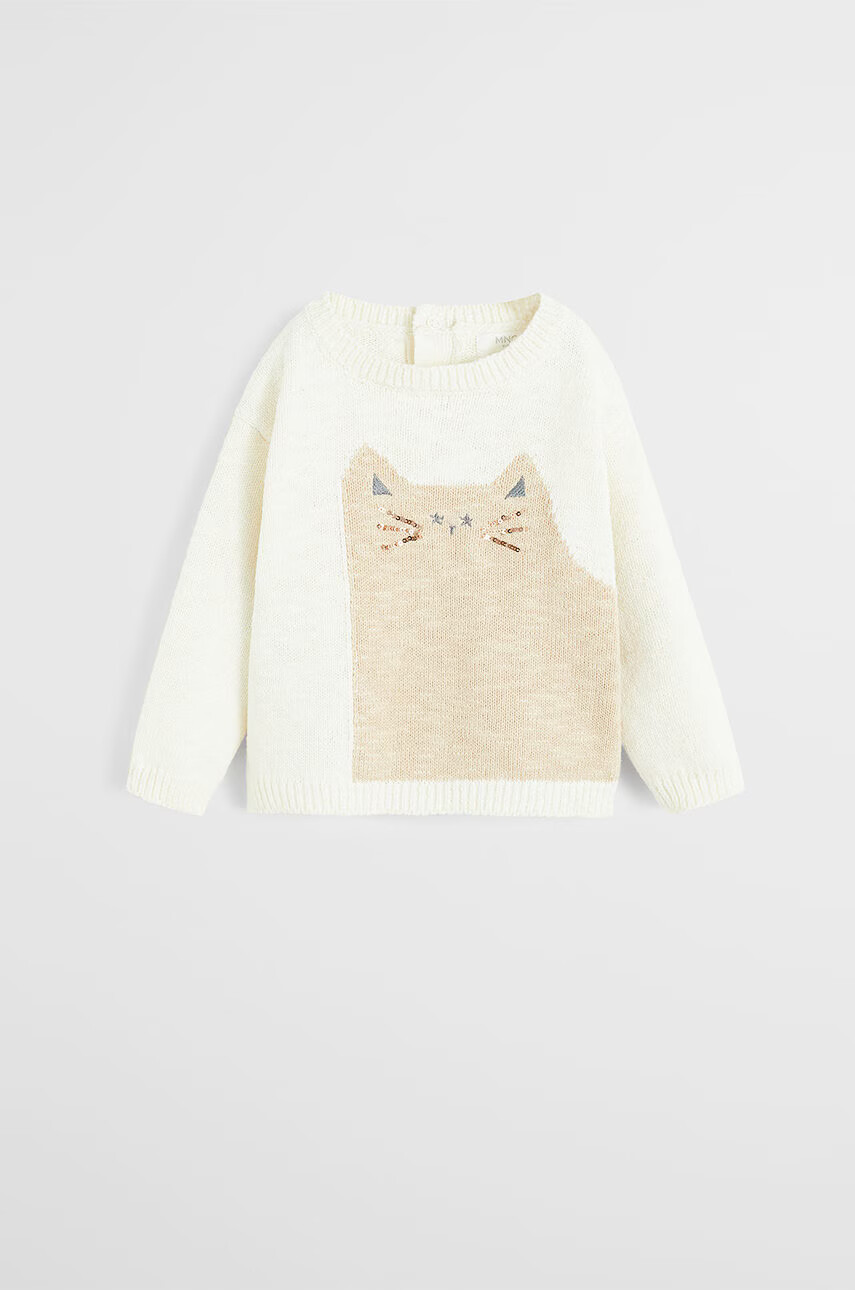 Mango Kids Детски пуловер Miaw 80-104 cm - Pepit.bg