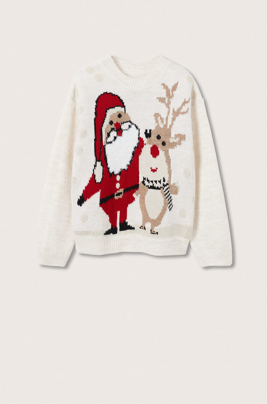 Mango Kids Детски пуловер Noel в жълто от лека материя - Pepit.bg