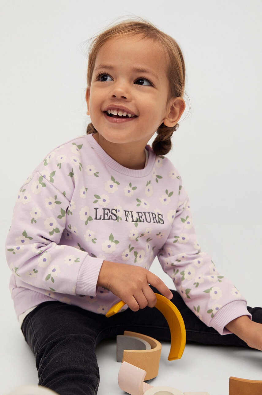 Mango Kids Детски суичър FLEURS - Pepit.bg
