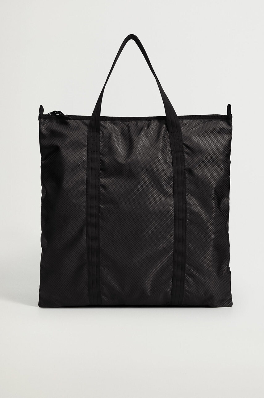 Mango Man Чанта Tote в черно - Pepit.bg