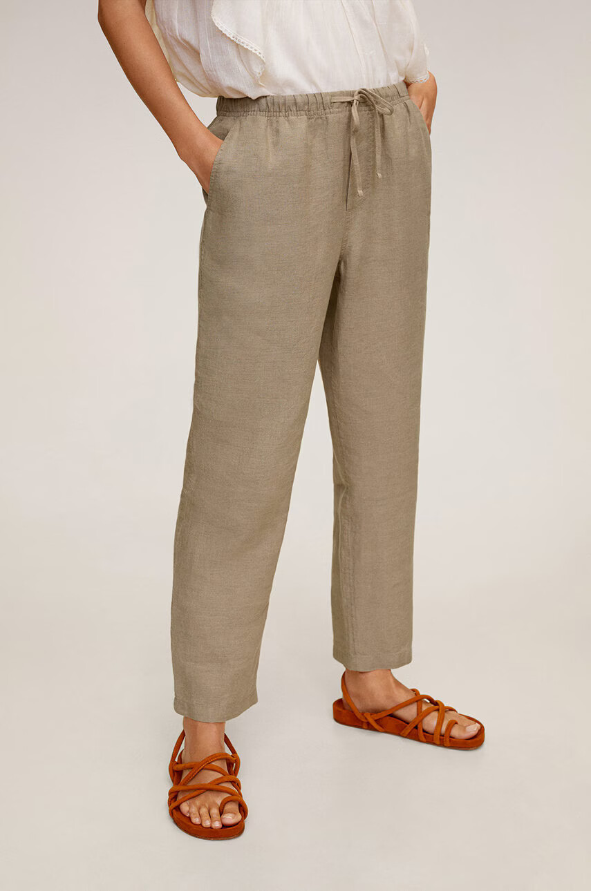 Mango Панталони Linen - Pepit.bg