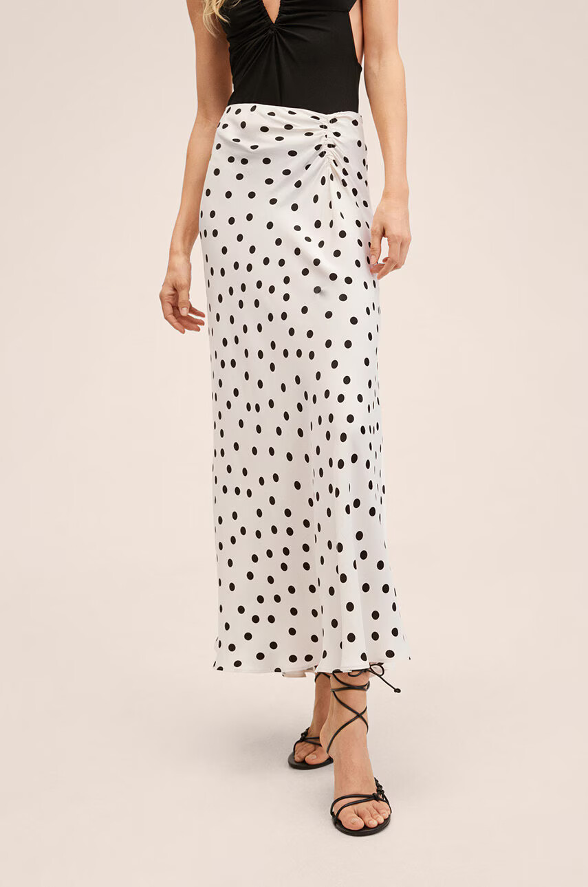Mango Пола Dots в бежово дълъг модел със стандартна кройка - Pepit.bg