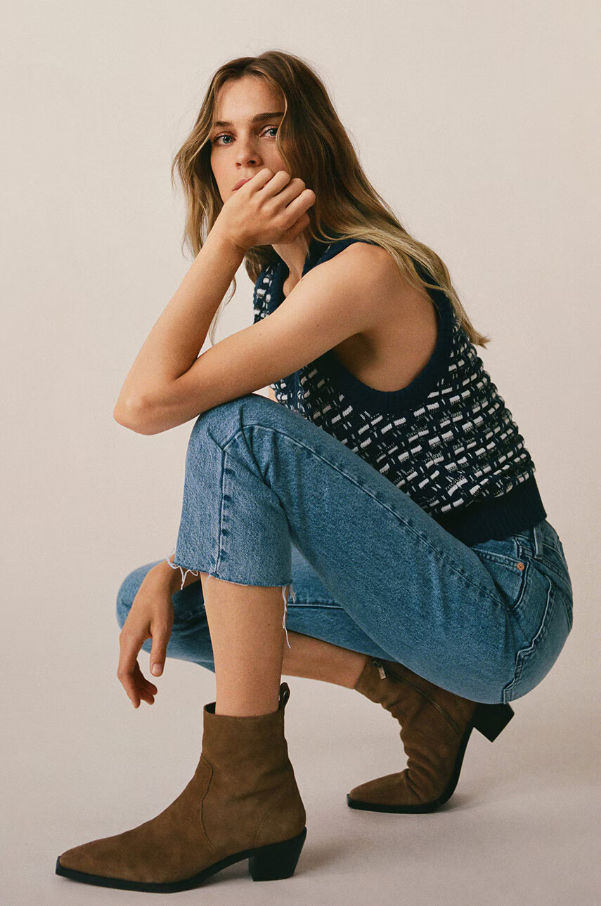 Mango Велурени боти FAR1 - Pepit.bg