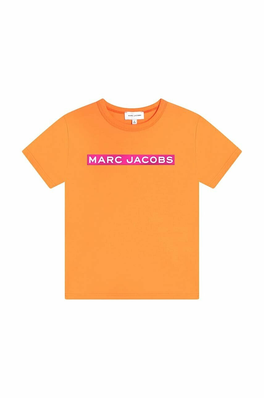 Marc Jacobs Детска памучна тениска в оранжево - Pepit.bg