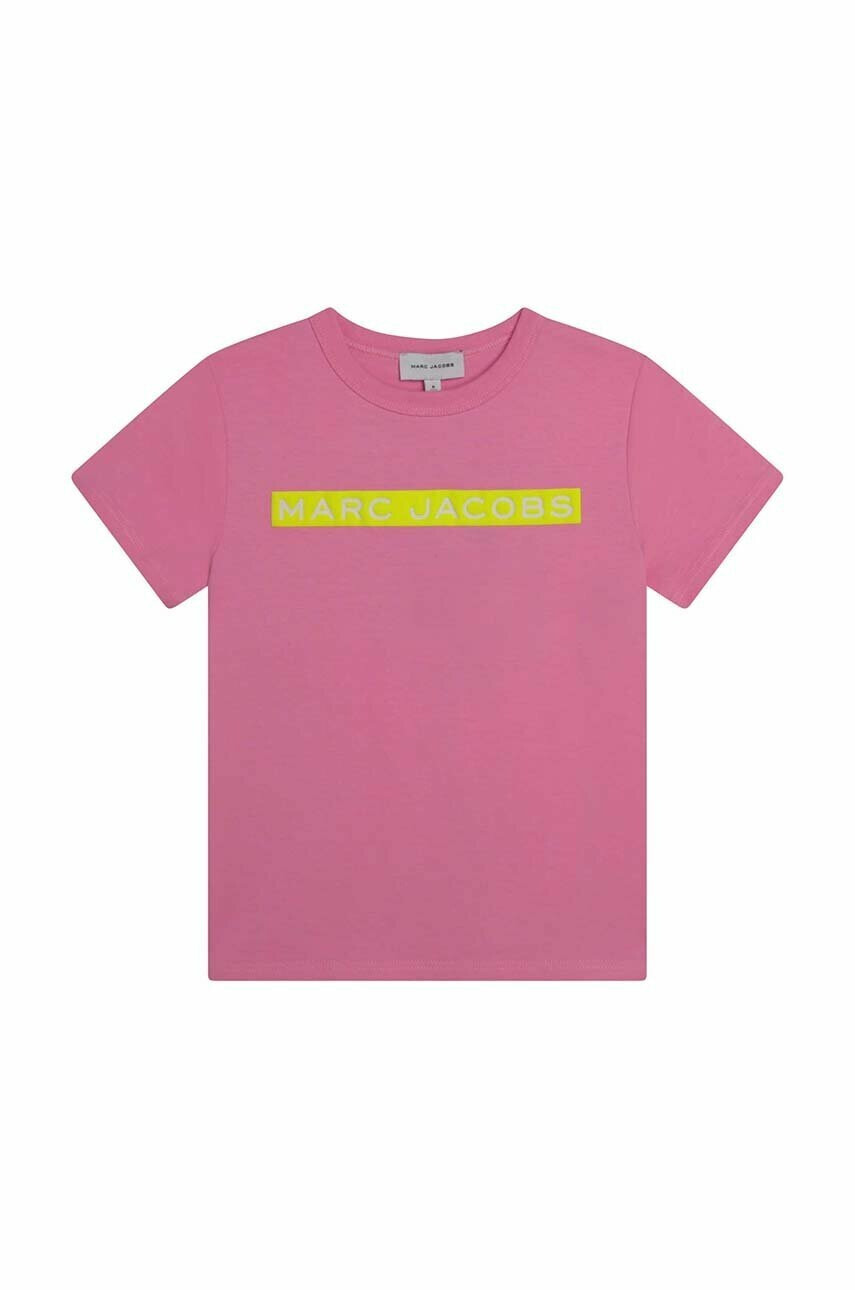 Marc Jacobs Детска памучна тениска в розово - Pepit.bg