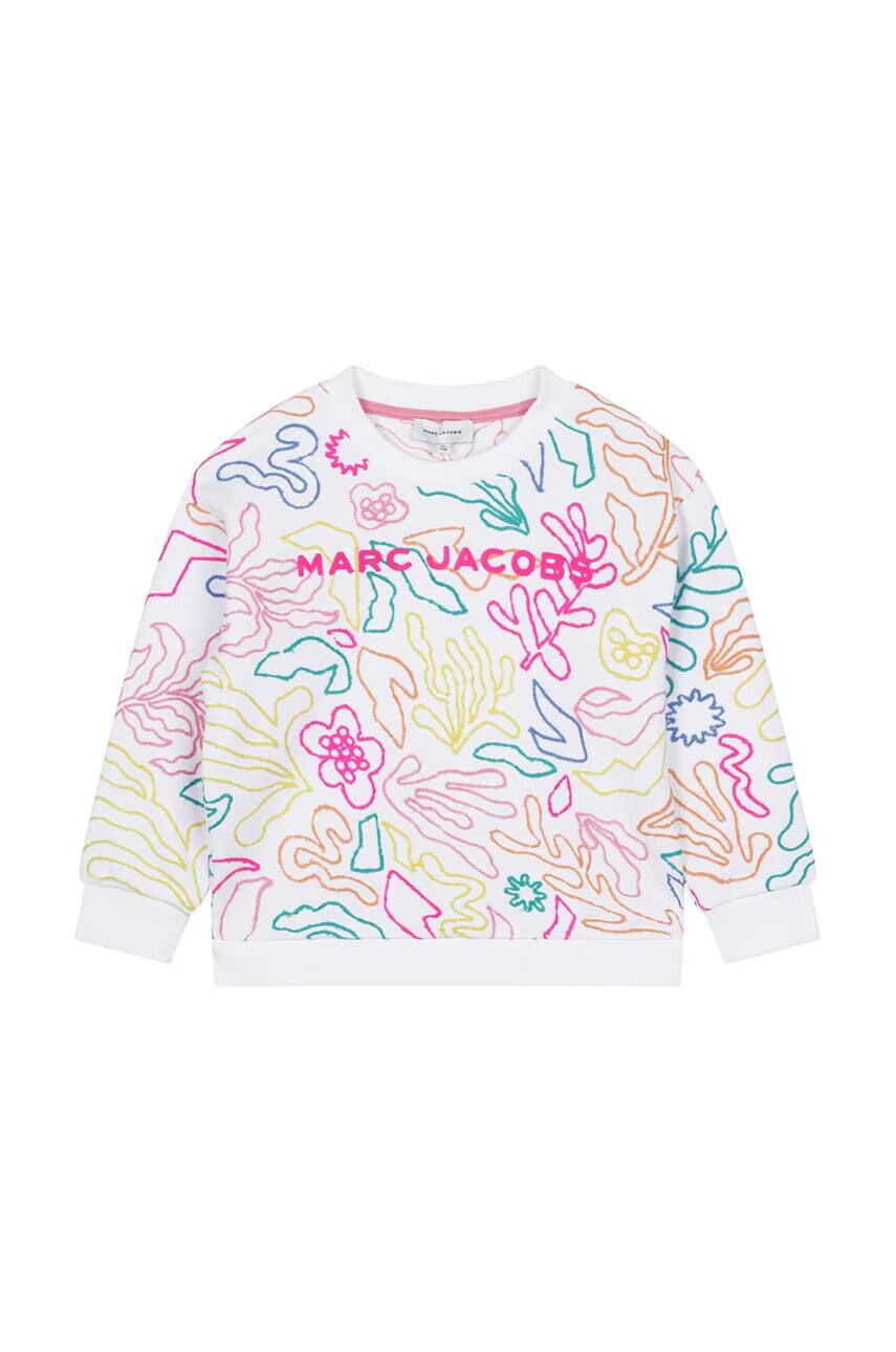 Marc Jacobs Детски памучен суичър в бяло с десен - Pepit.bg