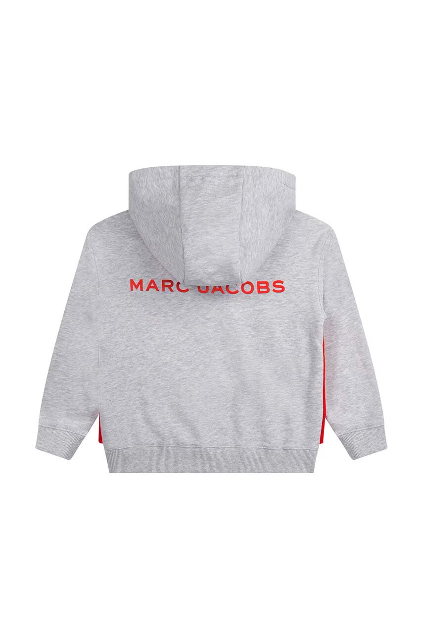 Marc Jacobs Детски суичър в сиво с качулка с принт - Pepit.bg