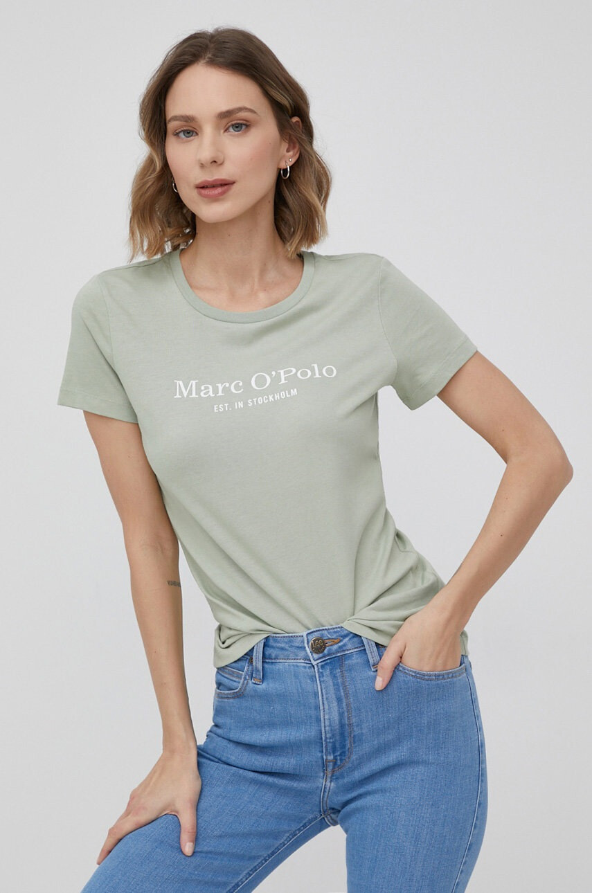 Marc O'Polo Памучна тениска в зелено - Pepit.bg
