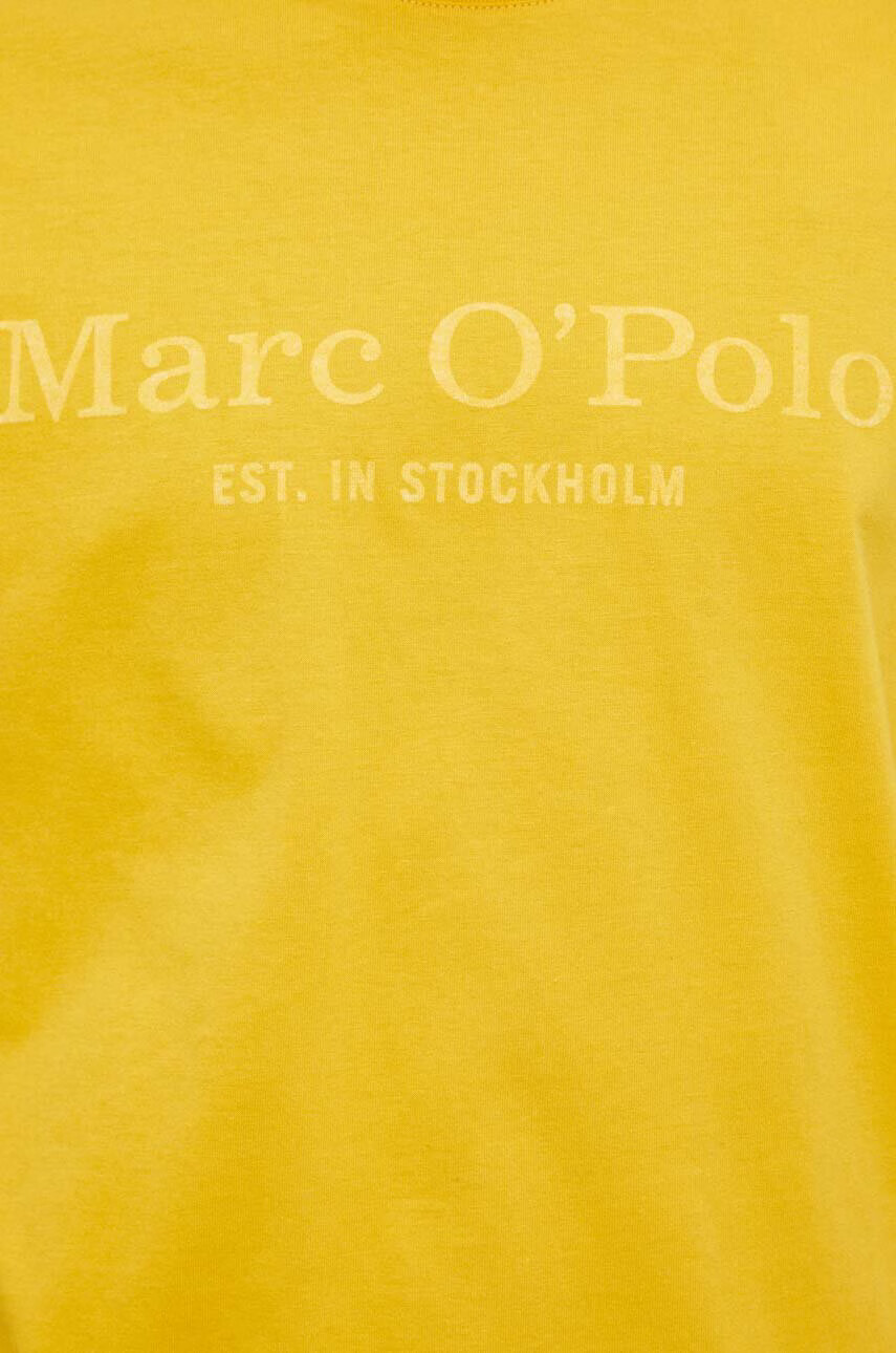 Marc O'Polo Памучна тениска в жълто с принт - Pepit.bg