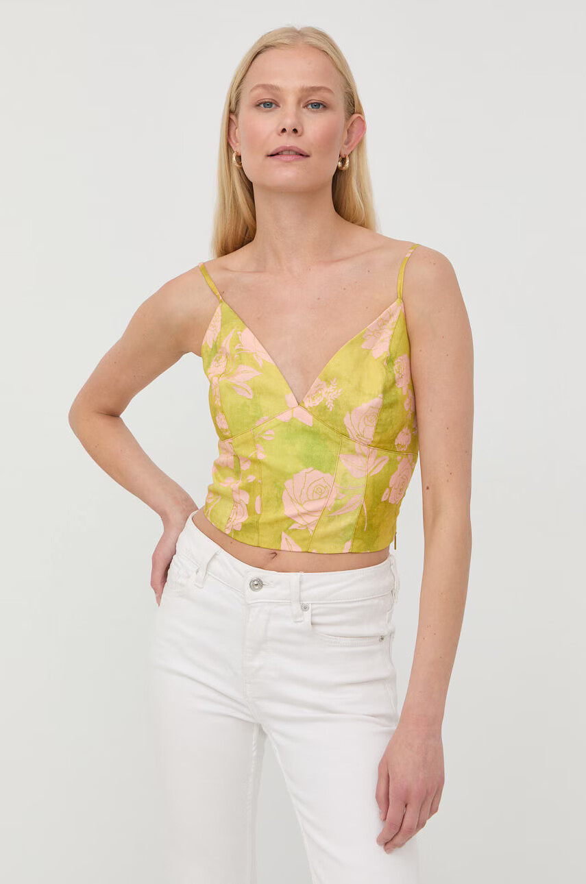 Marciano Guess Топ с лен в зелено - Pepit.bg
