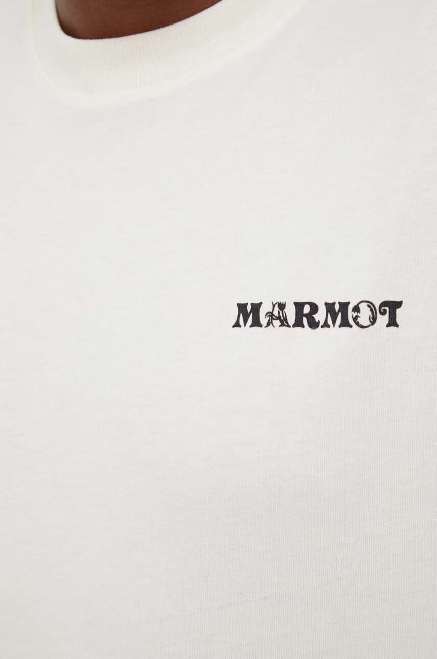 Marmot Памучна тениска в бежово с принт - Pepit.bg