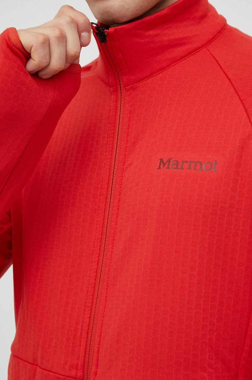 Marmot Спортен суичър Leconte Fleece в червено с изчистен дизайн - Pepit.bg