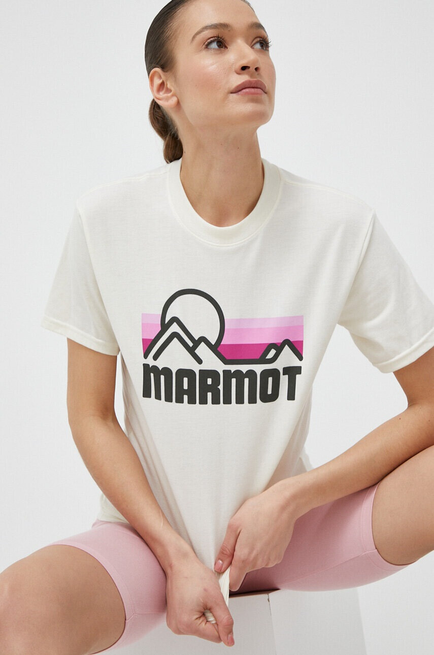 Marmot Тениска в бежово - Pepit.bg