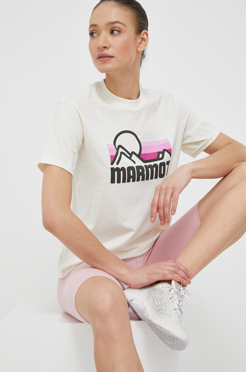 Marmot Тениска в бежово - Pepit.bg