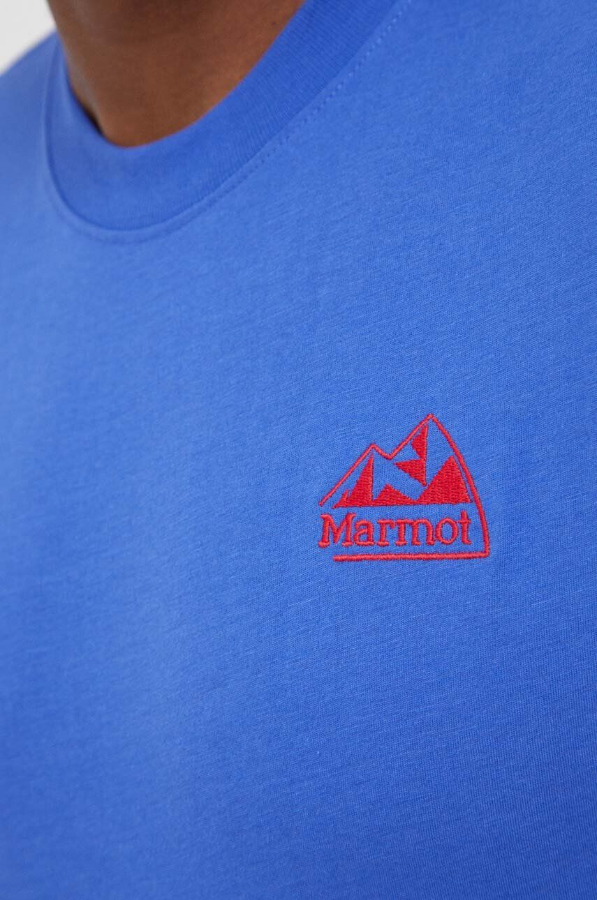 Marmot Тениска Peaks Tee в син меланж - Pepit.bg