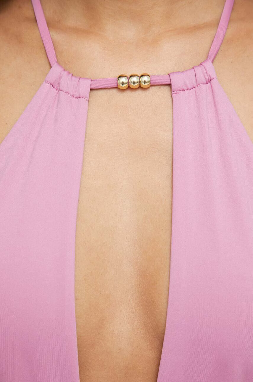Max Mara Beachwear Цял бански в розово с мека чашка - Pepit.bg