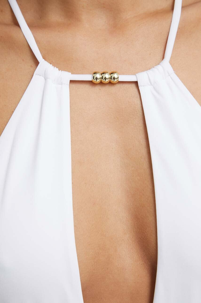 Max Mara Beachwear Цял бански в бяло с мека чашка - Pepit.bg