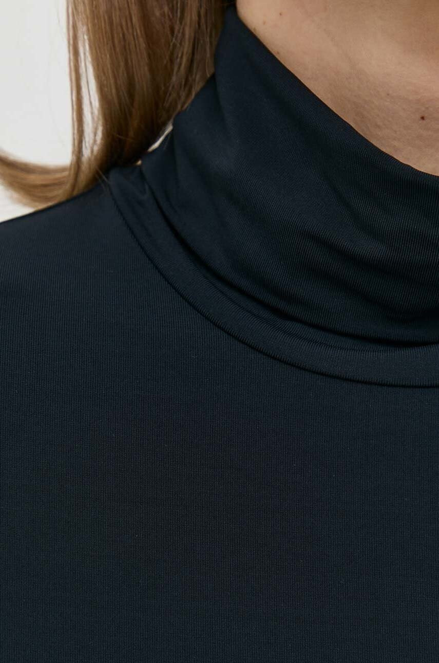 Max Mara Leisure Блуза с дълги ръкави в тъмносиньо с поло - Pepit.bg