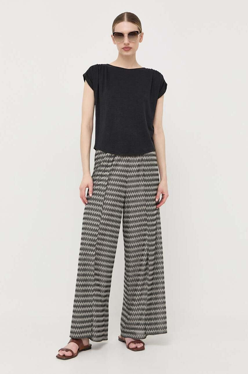 Max Mara Leisure Ленена тениска в бежово - Pepit.bg
