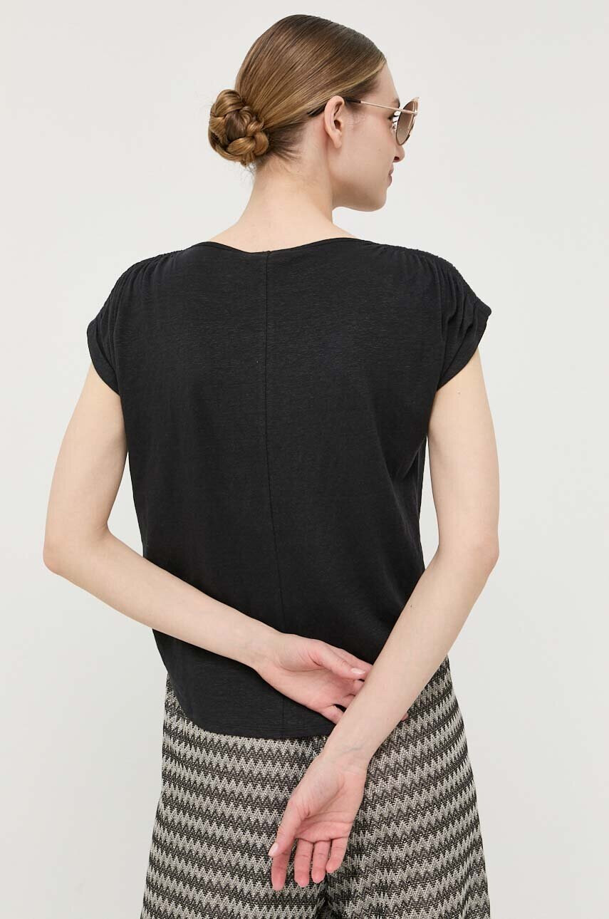 Max Mara Leisure Ленена тениска в бежово - Pepit.bg