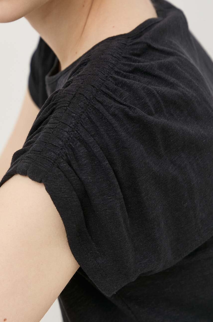 Max Mara Leisure Ленена тениска в бежово - Pepit.bg