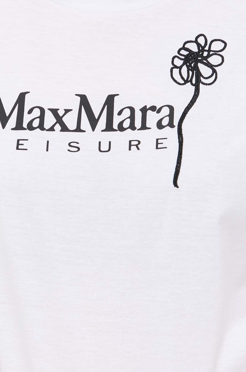 Max Mara Leisure Памучна тениска в бяло - Pepit.bg