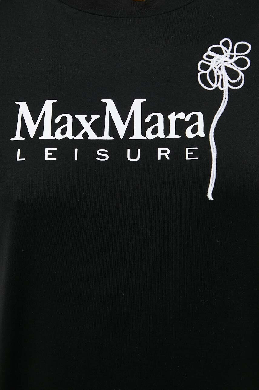 Max Mara Leisure Памучна тениска в черно - Pepit.bg