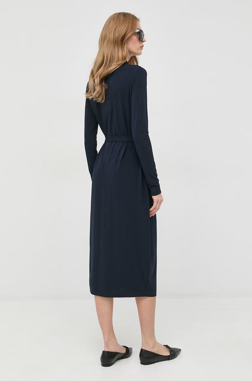 Max Mara Leisure Рокля в тъмносиньо среднодълъг модел със стандартна кройка - Pepit.bg