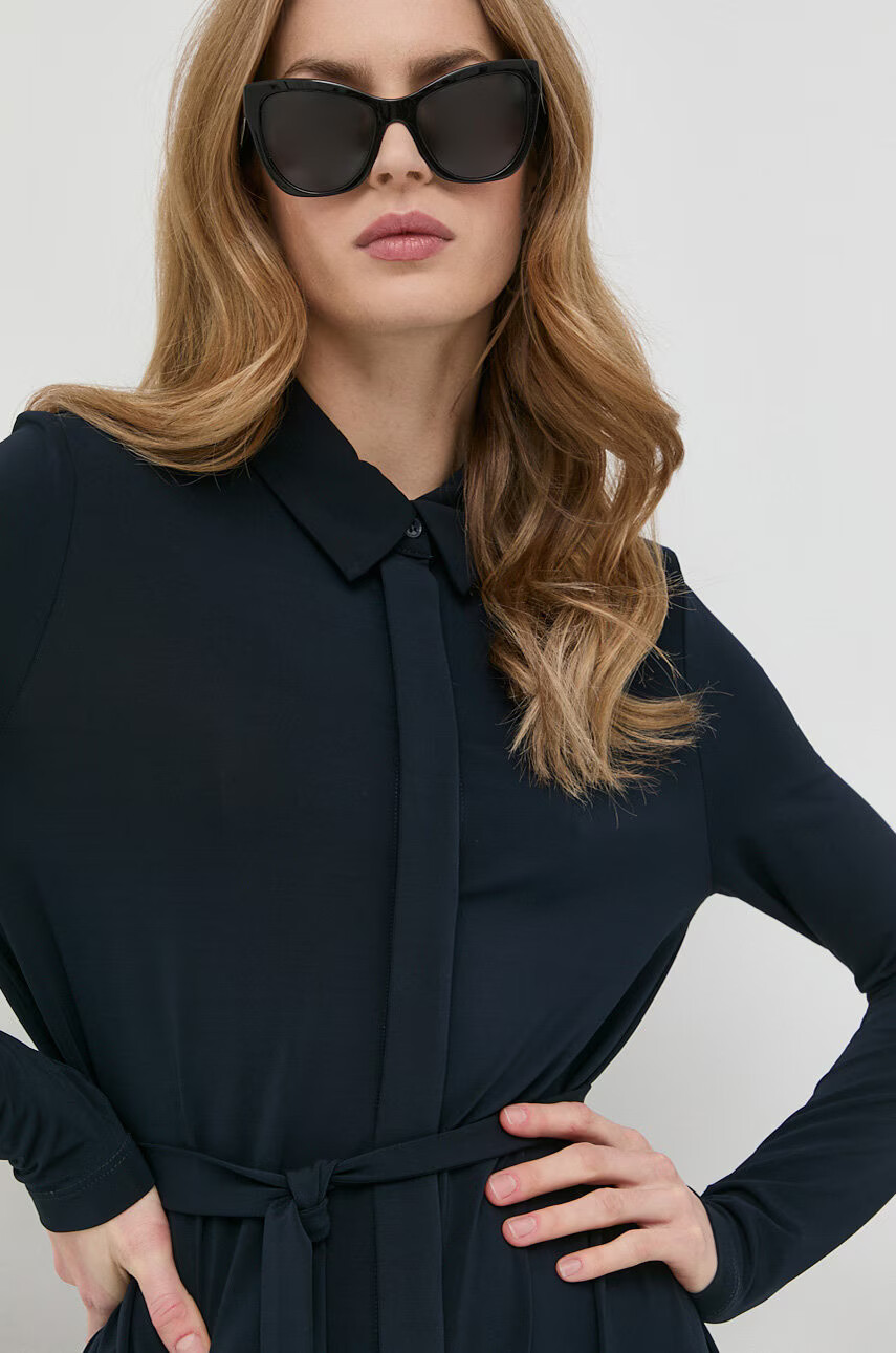 Max Mara Leisure Рокля в тъмносиньо среднодълъг модел със стандартна кройка - Pepit.bg