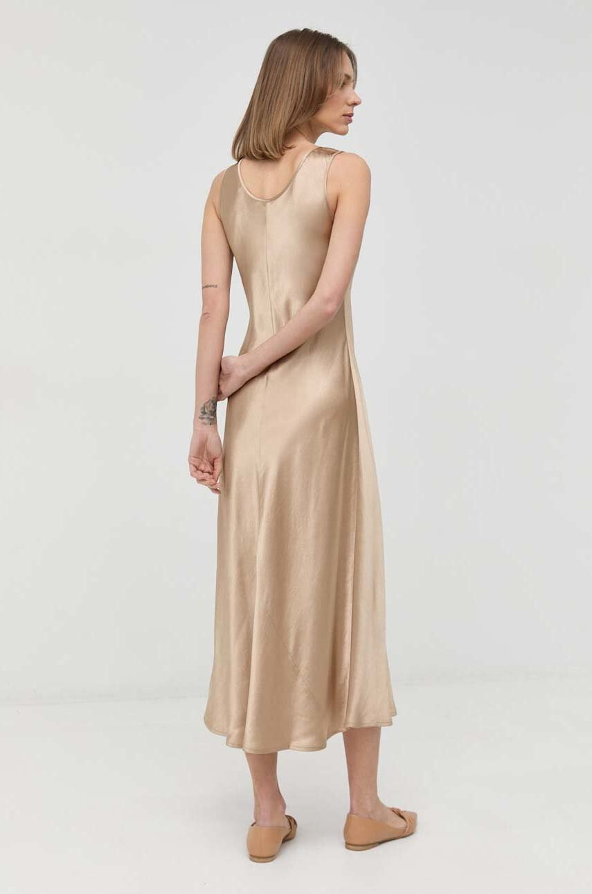 Max Mara Leisure Рокля в златисто дълъг модел със стандартна кройка - Pepit.bg