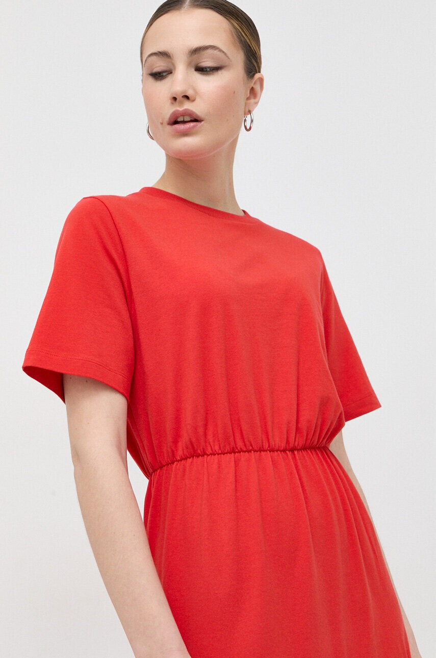 Max Mara Leisure Рокля в червено среднодълъг модел разкроен модел - Pepit.bg