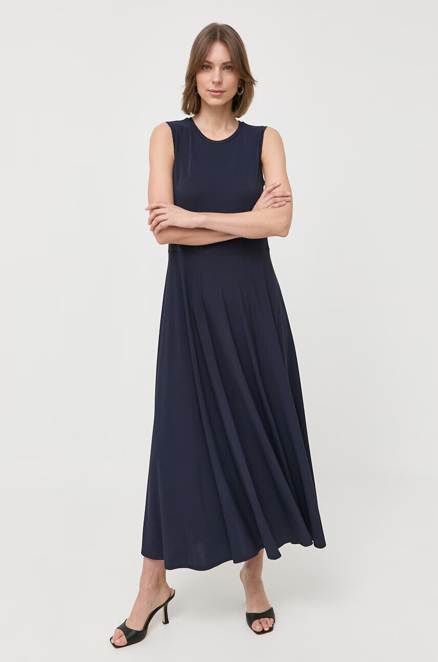 Max Mara Leisure Рокля в тъмносиньо среднодълъг модел разкроен модел - Pepit.bg