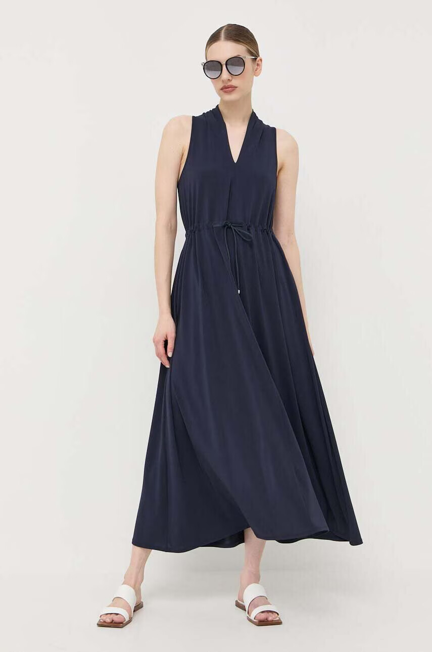 Max Mara Leisure Рокля в тъмносиньо дълъг модел разкроен модел - Pepit.bg