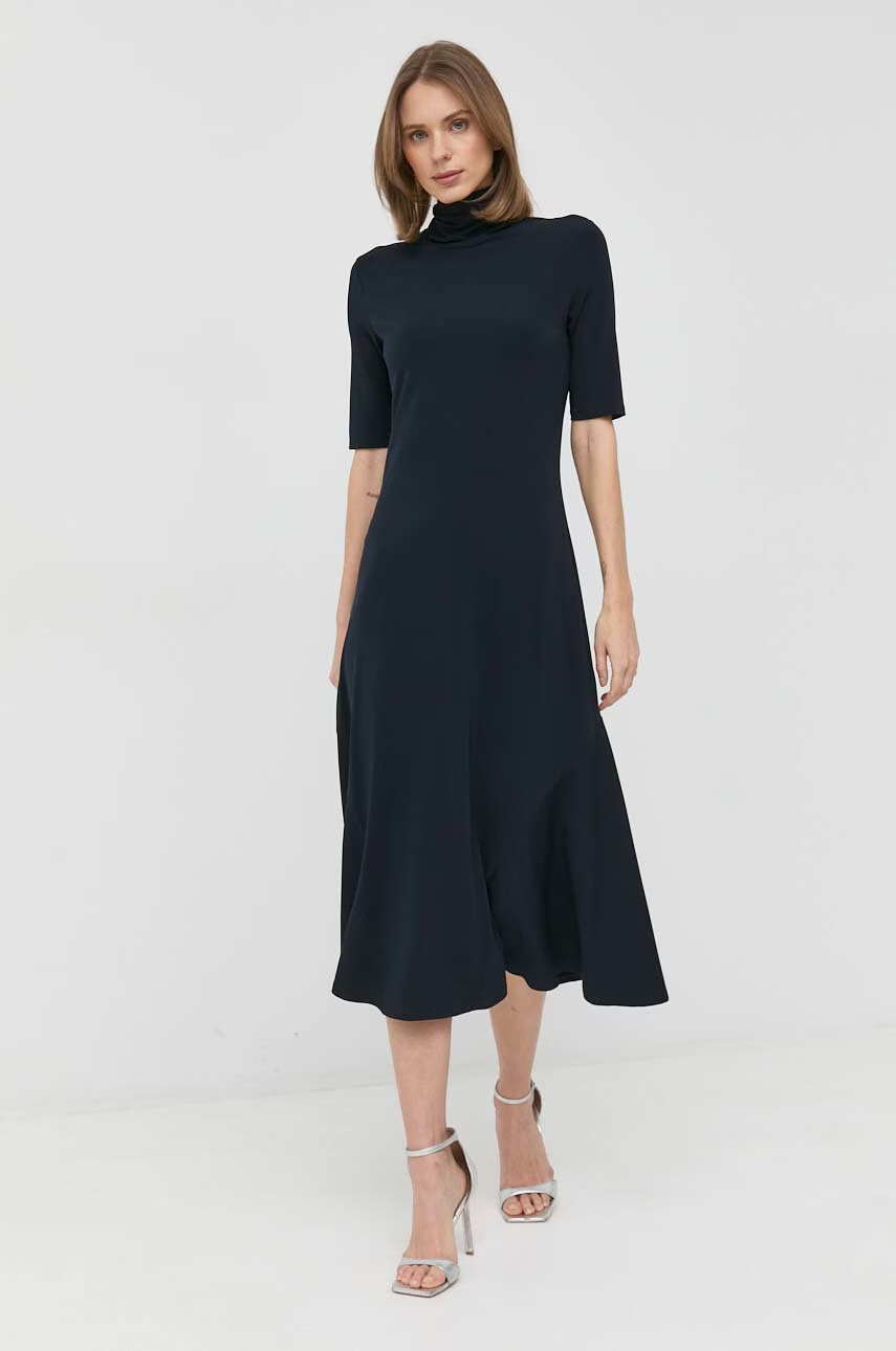 Max Mara Leisure Рокля в тъмносиньо дълъг модел разкроен модел - Pepit.bg