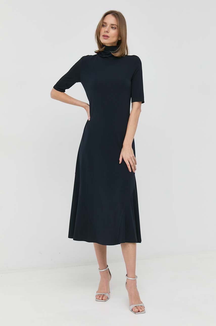Max Mara Leisure Рокля в тъмносиньо дълъг модел разкроен модел - Pepit.bg